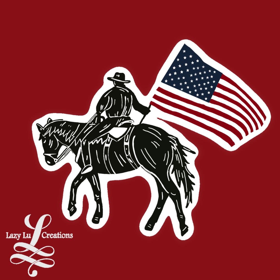 Cowboy + American Flag