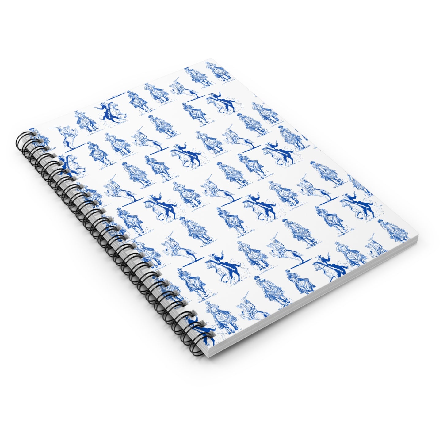 Blue Western Doodle Spiral Notebook