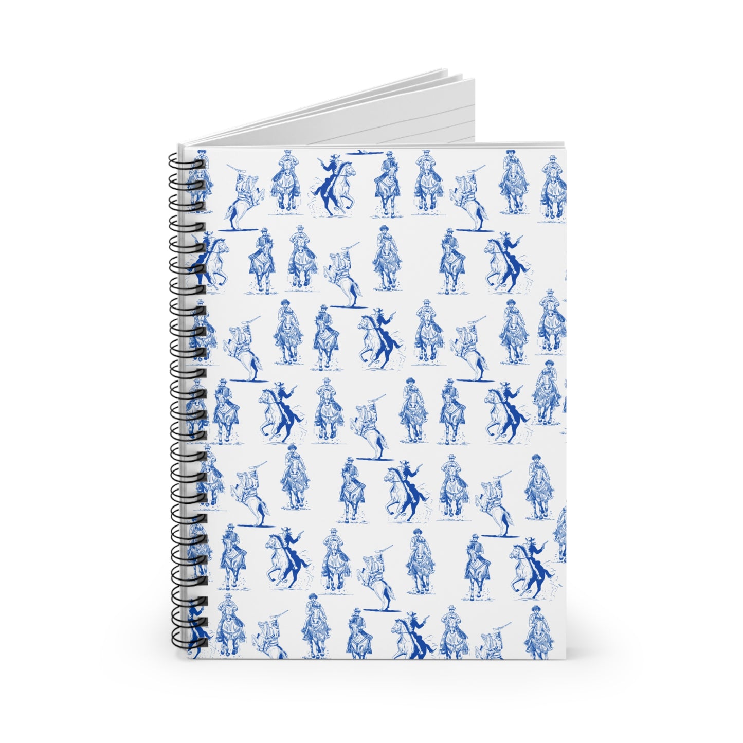 Blue Western Doodle Spiral Notebook