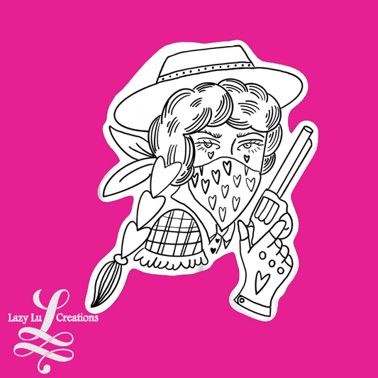 Masked Cowgirl Sticker