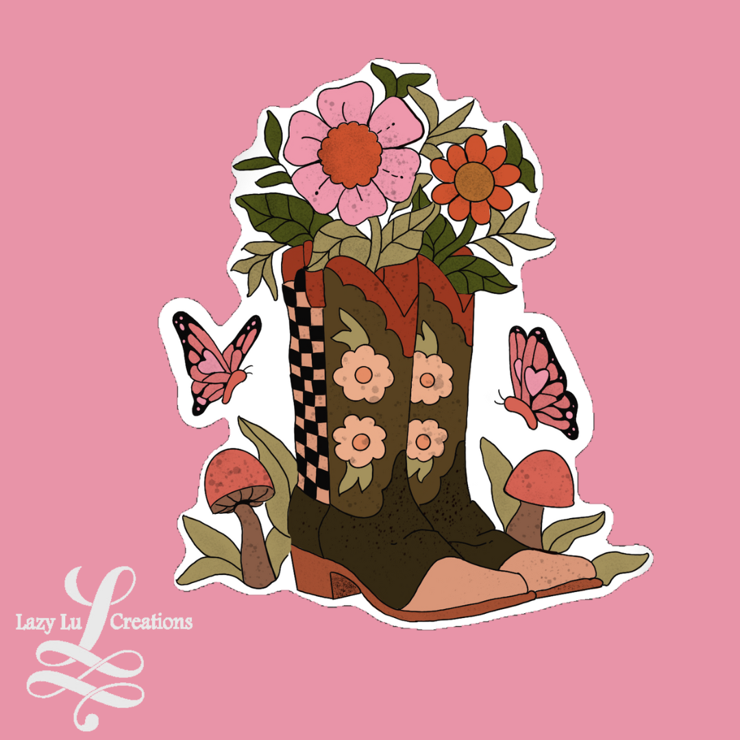 Flower Boots Sticker